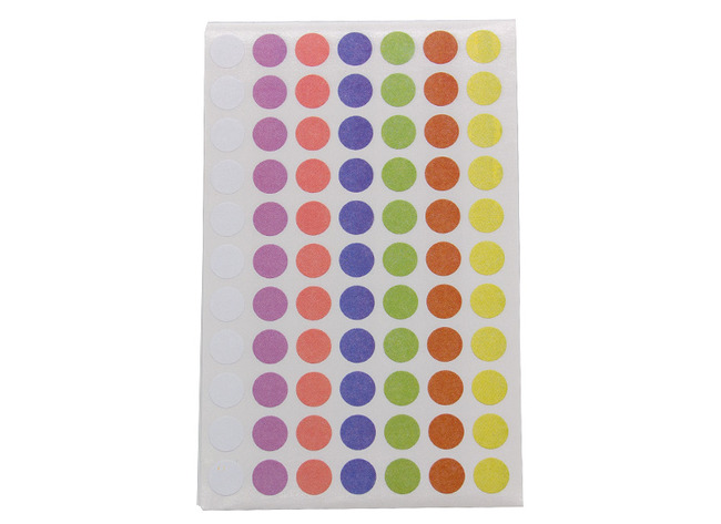 Stickers - Apli - rond - 8 mm - pastelkleuren - set van 288