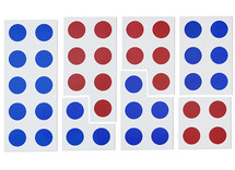 Kwadraatbeeld - rekenen - grote telkaarten - magnetisch - set van 12 assorti