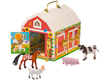 Speelboerderij - Dieren op stal - Melissa & Doug - houten boerderij - fijne motoriek - per set