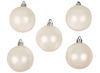 Kerstbal - wit - 6 cm diameter - kunststof - set van 20