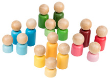 Open-ended - regenboog - sorteren - familie - hout - set van 16