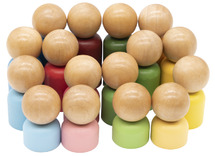 Open-ended - regenboog - sorteren - familie - hout - set van 16