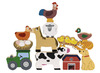 Bouwset - Viga - stapelblokken - boerderijdieren - set van 12