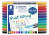 Stiften - kleurstiften - Staedtler Brush Letter Pen - dubbele punt - kaligrafie - set van 12 assorti
