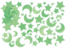 Foam - stickers - glow in the dark - maan en sterren - set van 120 assorti