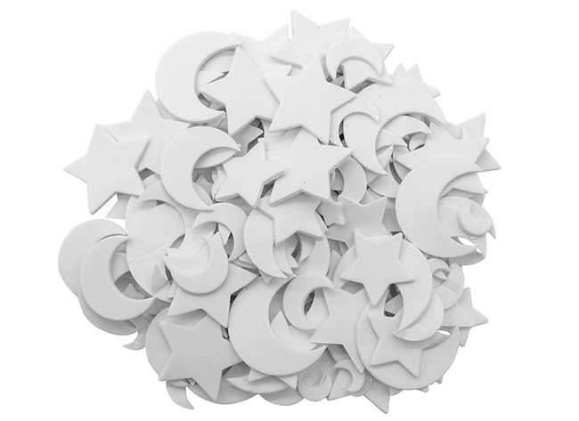 Stickers - foam - glow in the dark - maan en sterren - set van 120 assorti