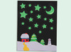 Stickers - foam - glow in the dark - maan en sterren - set van 120 assorti