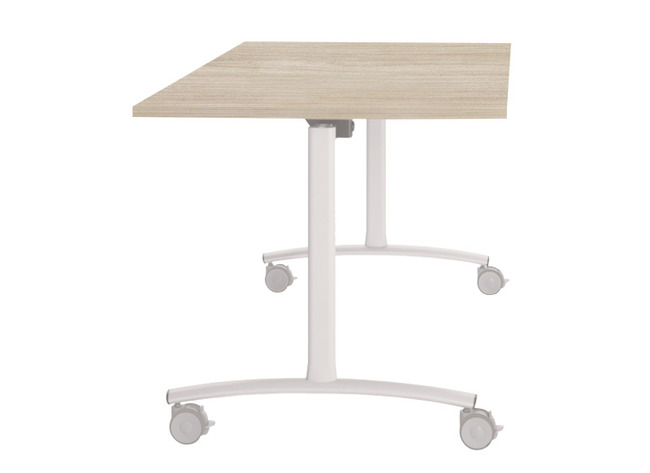 tafel - klaptafel - Archimede - rechthoek - inklapbaar - verrijdbaar - 180 cm x 80 cm x 76 cm - onderstel wit - blad lichte eik - per stuk