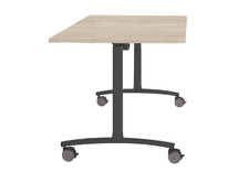 tafel - klaptafel - Archimede - rechthoek - inklapbaar - verrijdbaar - 180 cm x 80 cm x 76 cm - onderstel zwart - blad lichte eik - per stuk