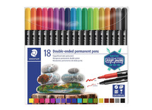 Stiften - kleurstiften - Staedtler - dubbele punt - parmenent - set van 18 assorti