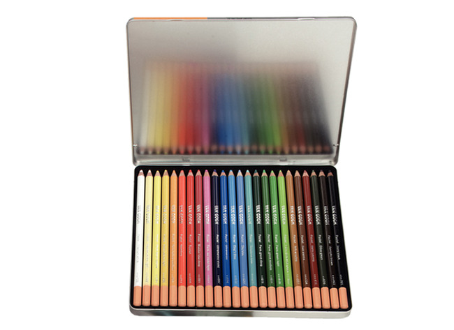 Potloden - pastelpotloden - Van Gogh Basisset - rond - etui - set van 24 assorti