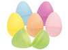 Figuren - kunststof - ei - tweedelige - pastelkleuren - set van 12 assorti