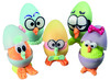 Figuren - kunststof - ei - tweedelige - pastelkleuren - set van 12 assorti