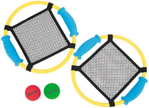 Spel - vangspel - Spordas - vangnet - 30 cm - met 2 schuimballen - set van 6