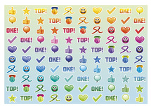 Stickers - motivatie iconen - 100 motieven - set van 2000 assorti