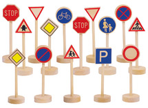 Verkeersborden - Goki Verkeerstekens - verkeer - set van 15 assorti