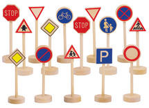 Verkeer - Goki Verkeerstekens - verkeersborden - set van 15 assorti