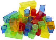 Lichtbord - geometrische vormen - plastic - transparant - 3D-vormen - set van 50 assorti