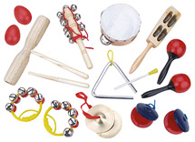 Muziek - ritmeset met slaginstrumenten - set van 10 assorti