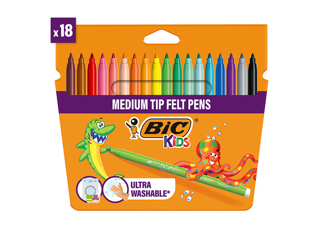 Stiften - kleurstiften - BIC Kids Kid Couleur - set van 18 assorti
