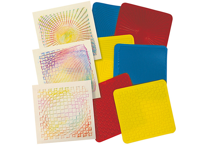 Krasplaten - Royclo - optische illusies - set van 6 assorti