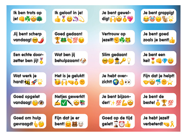 Stickers - beloningsstickers - complimenten - 215 motieven - set van 480 assorti