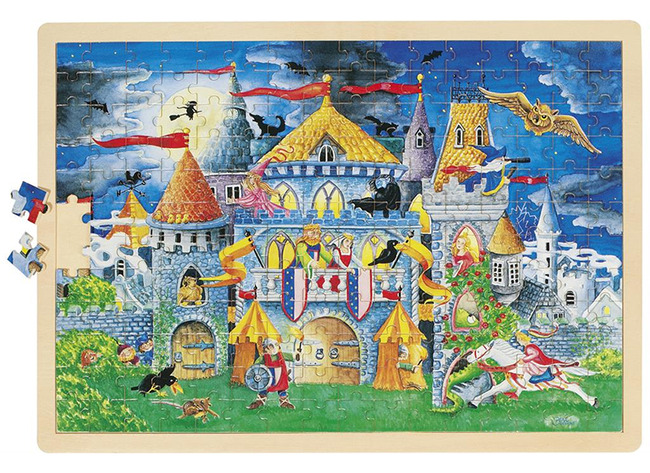 Puzzel - sprookjeskasteel - 192 stukjes - hout - per stuk