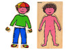 Lagenpuzzel - ontdek je lichaam - jongen - 2 lagen - hout - menselijk lichaam - per stuk