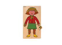 Lagenpuzzel - ontdek je lichaam - meisje - 2 lagen - hout - menselijk lichaam - per stuk