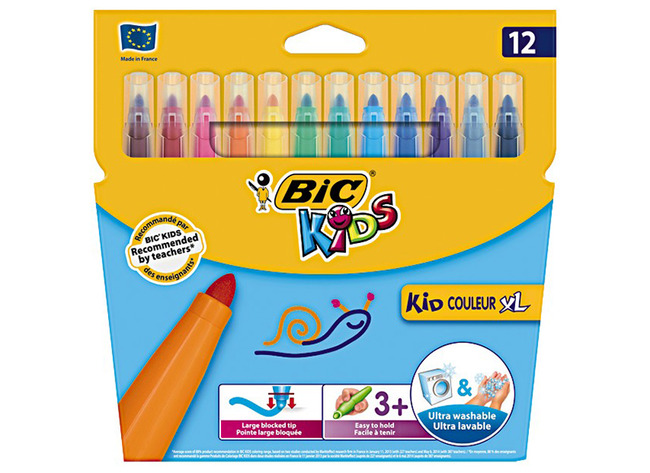 Stiften - kleurstiften - BIC KIDS Kid Couleur XL - set van 12 assorti