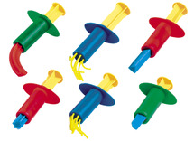 Boetseermateriaal - kleispuiten - boetseren - set van 6 assorti