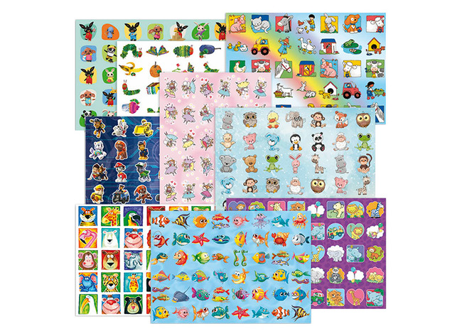 Stickers - fantasie mix - 35 motieven - set van 700