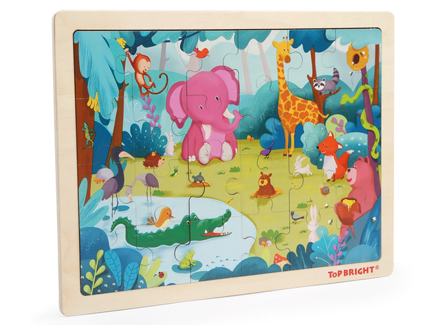 Puzzel - themapuzzel - Topbright - wilde dieren - 24 stukjes - hout - per stuk