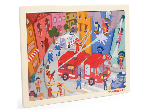 Puzzel - themapuzzel - Topbright - brandweer - 24 stukjes - hout - per stuk