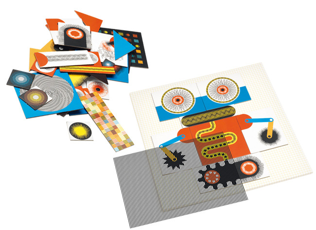 Bouwset - Djeco - Kinoptik Robots - fantasiespel - magnetisch - set van 60 assorti