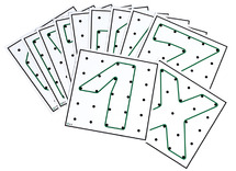 Motoriekborden - Geobord - design - set 1 - fijne motoriek - opdrachtkaarten voor GG2806 - set van 10 assorti