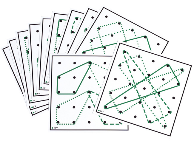 Motoriekborden - Geobord - design - set 2 - fijne motoriek - opdrachtkaarten voor GG2806 - set van 10 assorti