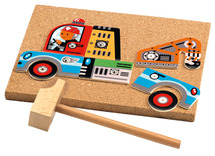 Spel - constructiespel - Djeco - hamertje tik - voertuigen - 24 vormen - fijne motoriek - per set