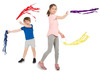 Ritmieklinten - Spordas - gekleurd - ring met lint - set van 6 assorti