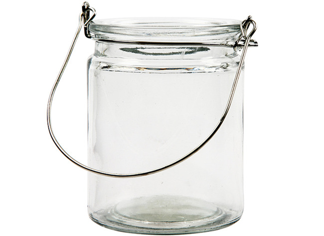 Theelichthouder - glas - lantaarn - 10 x 7,6 cm - set van 12