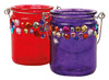 Theelichthouder - glas - lantaarn - 10 x 7,6 cm - set van 12