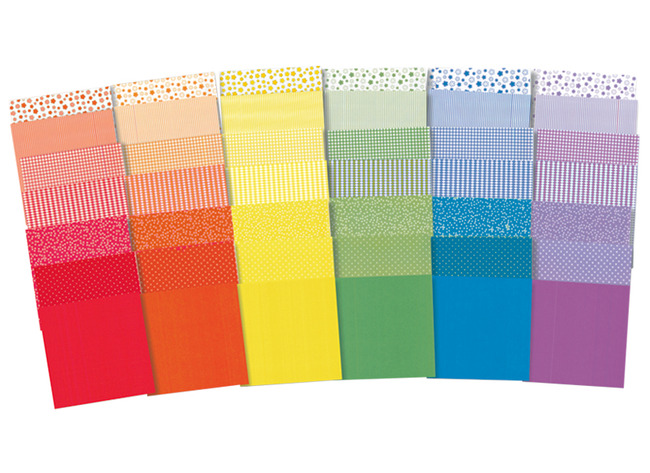Papier origami - couleur arc-en-ciel - set/72