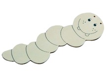 Hout - boekenworm - set van 24