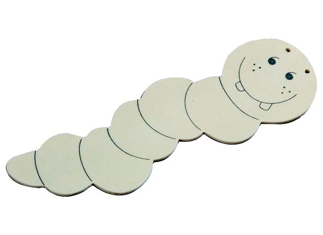 Hout - boekenworm - set van 24