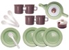 Kookset - theeset - servies - Dantoy - Green Garden - bioplastic - set van 16 assorti