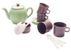 Kookset - theeset - servies - Dantoy - Green Garden - bioplastic - set van 16 assorti
