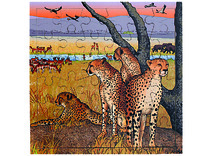 Themapuzzel - Rolf - savanne - cheetas - 36 stukjes - hout - per stuk