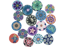 Kralen - millefiori - rond - set van 100 assorti