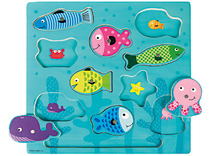Puzzel - hengelpuzzel - visjes - magnetisch - hout - per stuk