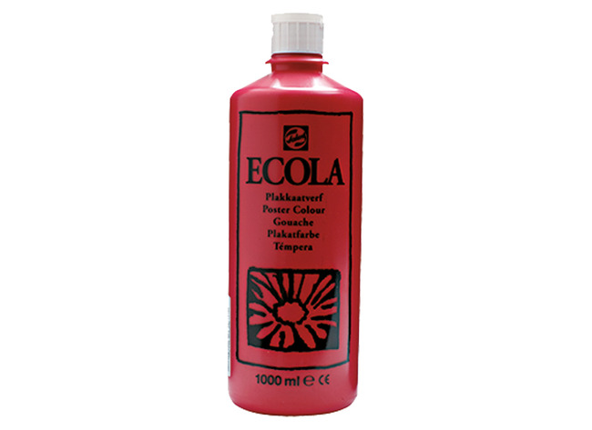 Verf - plakkaatverf - Ecola - 1 l - karmijn - per stuk
